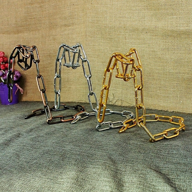 TYJJ-023 Multifunctional Three-dimensional Chain Wine Bottle Rack Home Decorative Ornaments(Bronze) by bashfashion