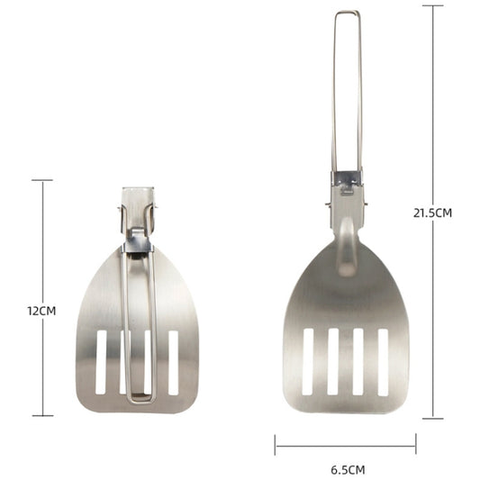 304 Stainless Steel Folding Frying Spatula Outdoor Camping Portable Tableware(Fry Shovel) by bashfashion