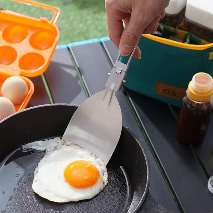 304 Stainless Steel Folding Frying Spatula Outdoor Camping Portable Tableware(Fry Shovel) by bashfashion
