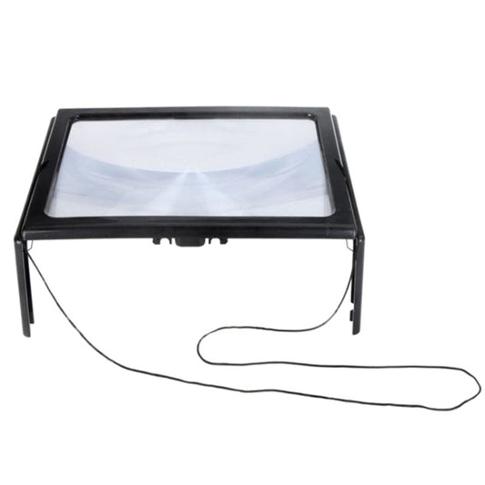 WJ10015 Full Page Reading LED Light Three-dimensional Folding Bracket Magnifying Glass by bashfashion