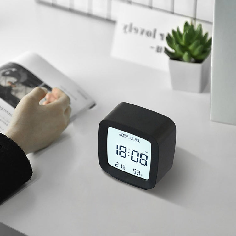 2286 Mini Multifunctional Calendar Alarm Clock Bedside Temperature and Humidity Clock(Black) by bashfashion