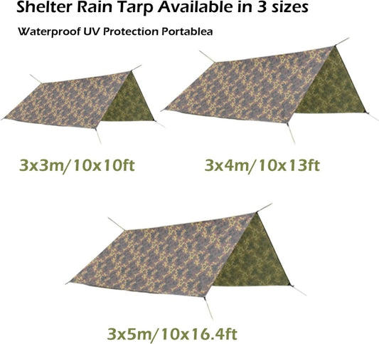 3X3m Waterproof Tent Tarp Square Canopy Polyester Sunshade Floor Mat(Camouflage) by bashfashion