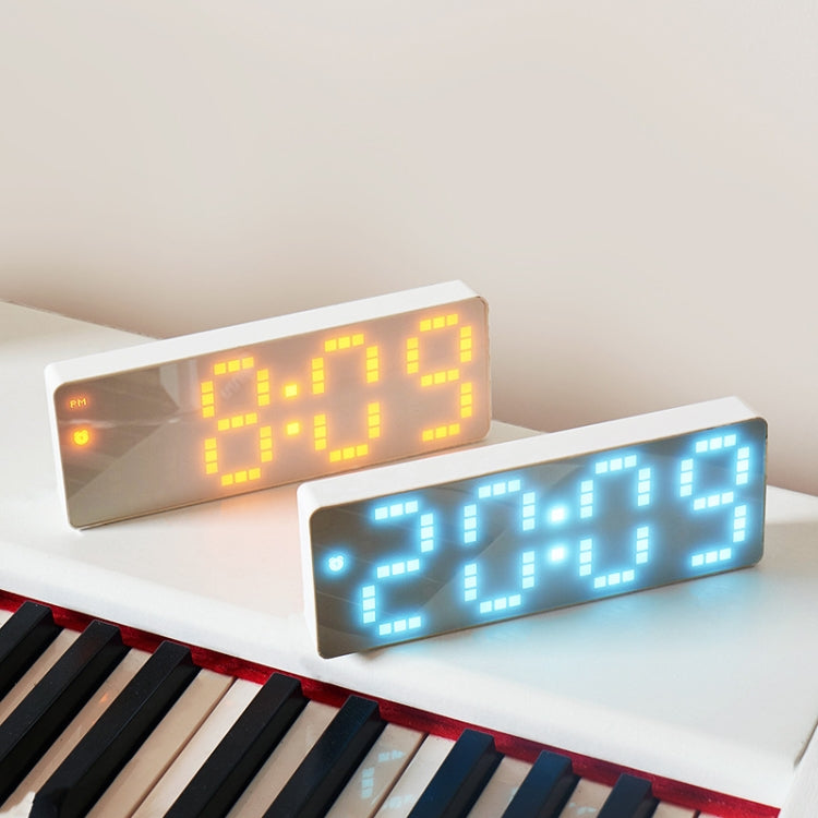 8017 LED Screen Voice Control Digital Alarm Clock Desktop Multifunctional Temperature Clock(White) by bashfashion