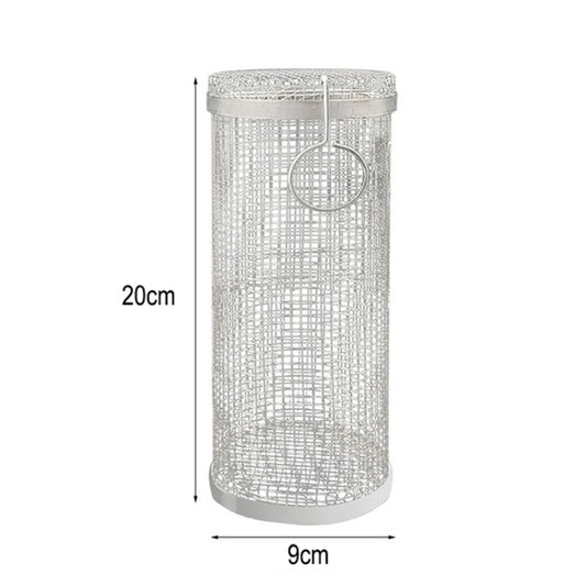 Outdoor Stainless Steel Barbecue Cage BBQ Round Mesh Tube 20cm With Hook by bashfashion