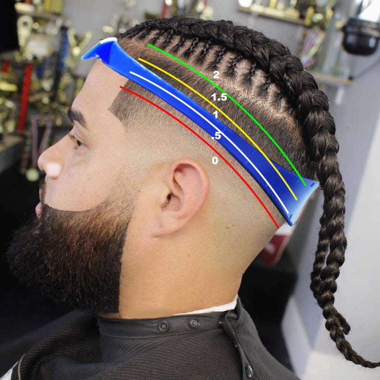 GO042 Adjustable Haircut Trimmer Ruler Neck Hair Trimmer Strap Shaving Styling Template(Blue) by bashfashion