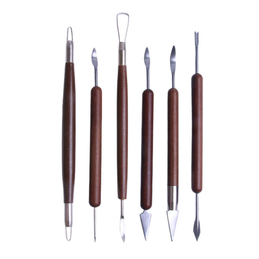 6pcs/set Wooden Pottery Trimming Tools Educational Art Supplies by bashfashion