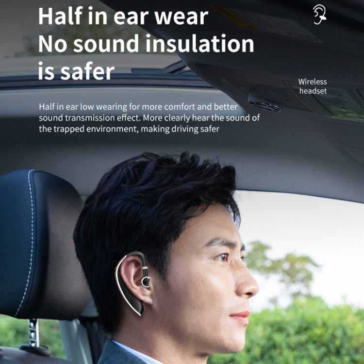 GL20 Digital Single-ear Rotating Universal Bluetooth Earphone(Black White) by bashfashion