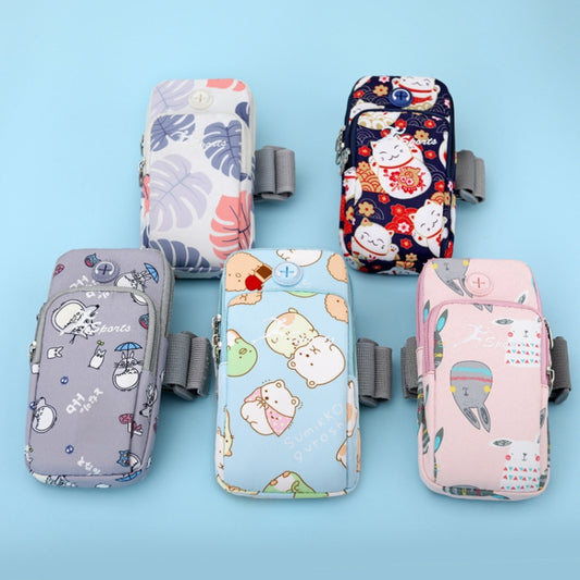 B095 Small Sports Mobile Phone Cartoon Arm Bag Wrist Fitness Bag(Rabbit) by bashfashion