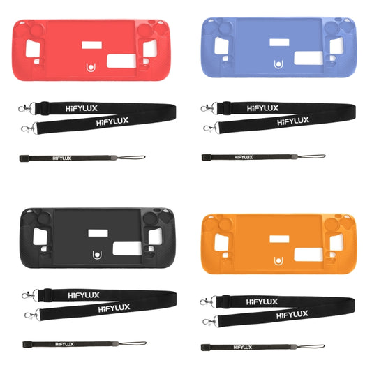 For Steam Deck Hifylux ST-PF14 Game Console Silicone Case Anti-scratch Non-slip Handheld Case Lanyard(Red) by bashfashion