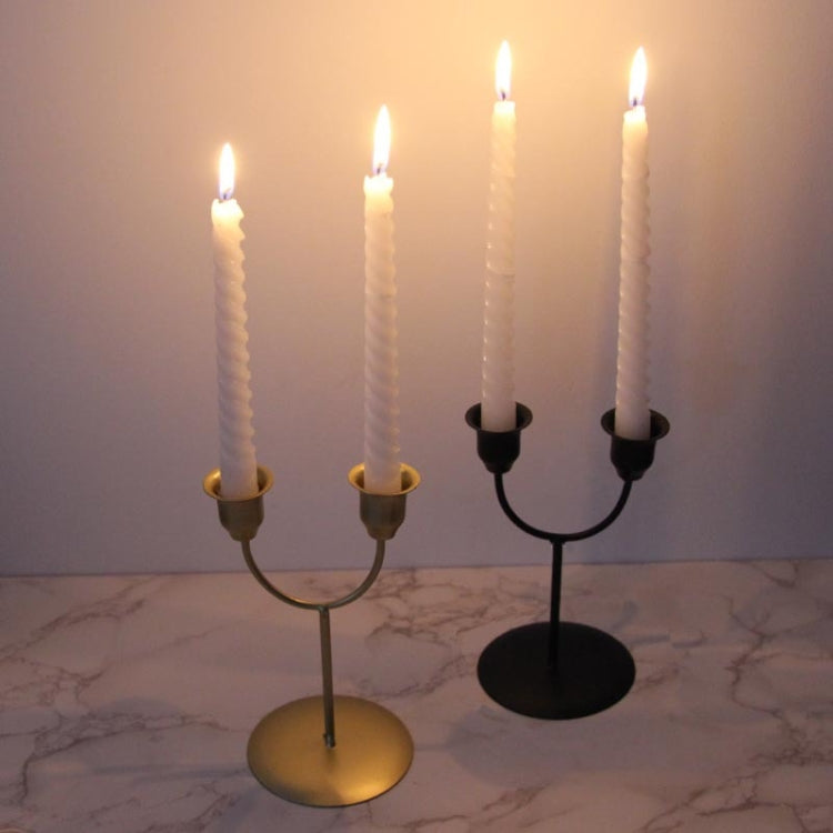 Large U Gold U-shaped Iron Candle Holder Home Dinner Romantic Candle Holder Ornament by bashfashion