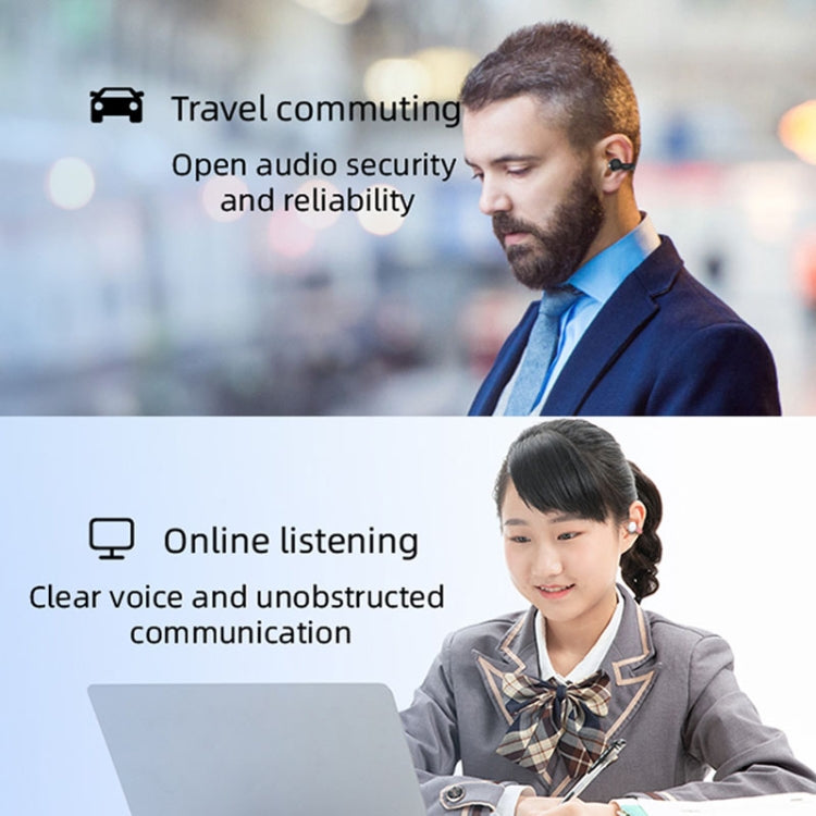 M-S8 Wireless Stereo Single Ear Clip-on Bluetooth Earphone(Blue) by bashfashion