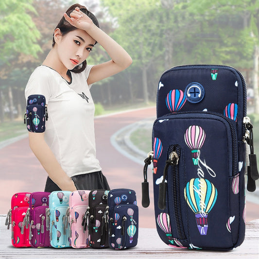 B089 Large Outdoor Sports Mobile Phone Arm Bag Riding Mountaineering Fitness Mobile Phone Case(Dark Blue) by bashfashion