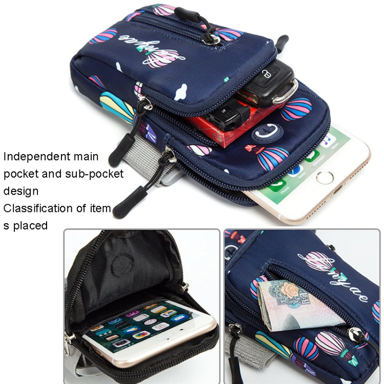 B089 Small Outdoor Sports Mobile Phone Arm Bag Riding Mountaineering Fitness Mobile Phone Case(Dark Blue) by bashfashion