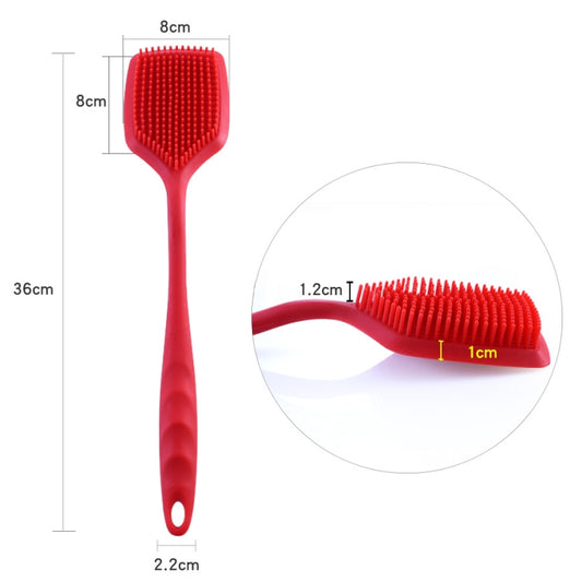 ZYA-251 Silicone Integrated Pot Scrubbing Brush Household Kitchen Cleaning Brush Dishwashing Brush(Red) by bashfashion
