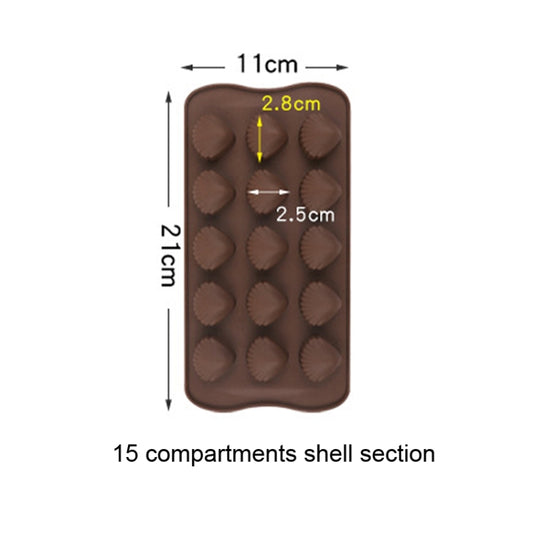 2pcs Silicone Chocolate Mold Jelly Christmas Candy Cake Mould, Style: Shell by bashfashion