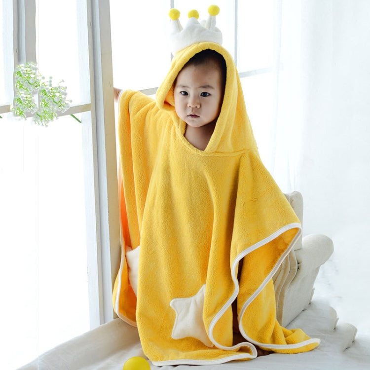 70x140cm Kids Bath Towel Thickened High Density Coral Fleece Hooded Cloak Water Absorbent Cape(White) by bashfashion