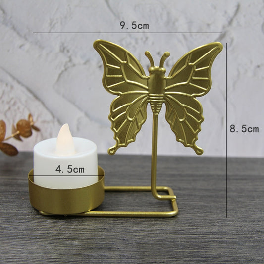 B Gold DH2303-03 Metal Retro Iron Art Candlesticks Ornament Table Candle Cup Decoration Props by bashfashion