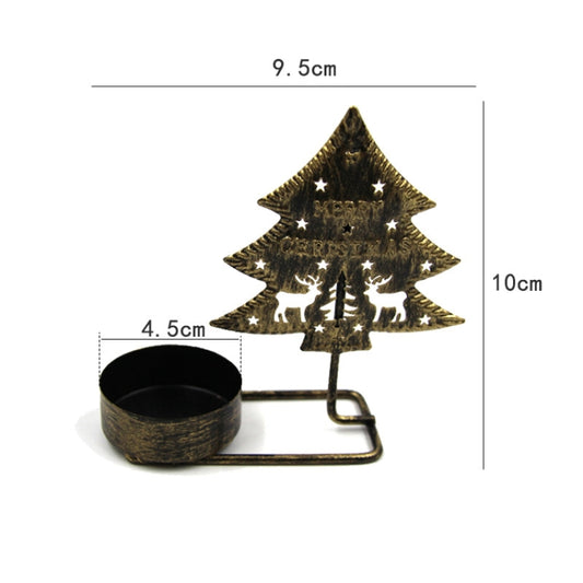 Christmas A Black Gold DH2303-03 Metal Retro Iron Art Candlesticks Ornament Table Candle Cup Decoration Props by bashfashion