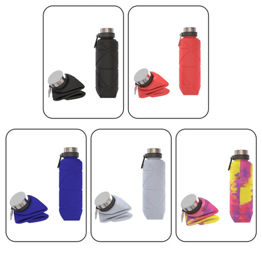 700ml Outdoor Silicone Folding Water Cup Telescopic Water Bottle Travel Drinking Cup With Carabiner(Red) by bashfashion