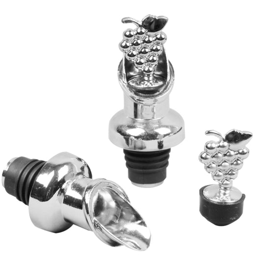 2pcs Zinc Alloy Red Wine Cork Wine Stopper Drink Bar Tool Grape Type by bashfashion