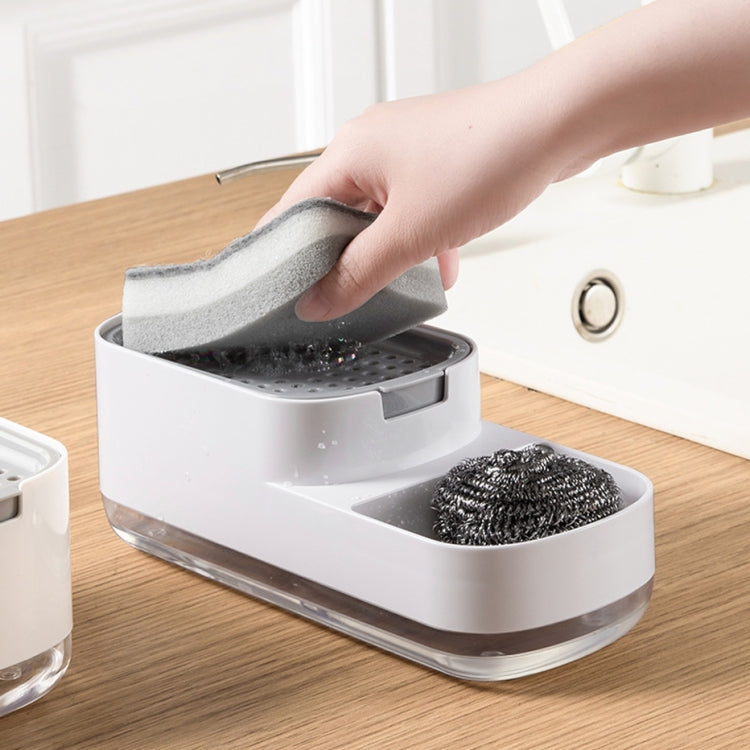 Soap Dispenser Bottle Automatic Liquid Soap Dispenser Kitchen Sponge Brush Storage Box(Black) by bashfashion