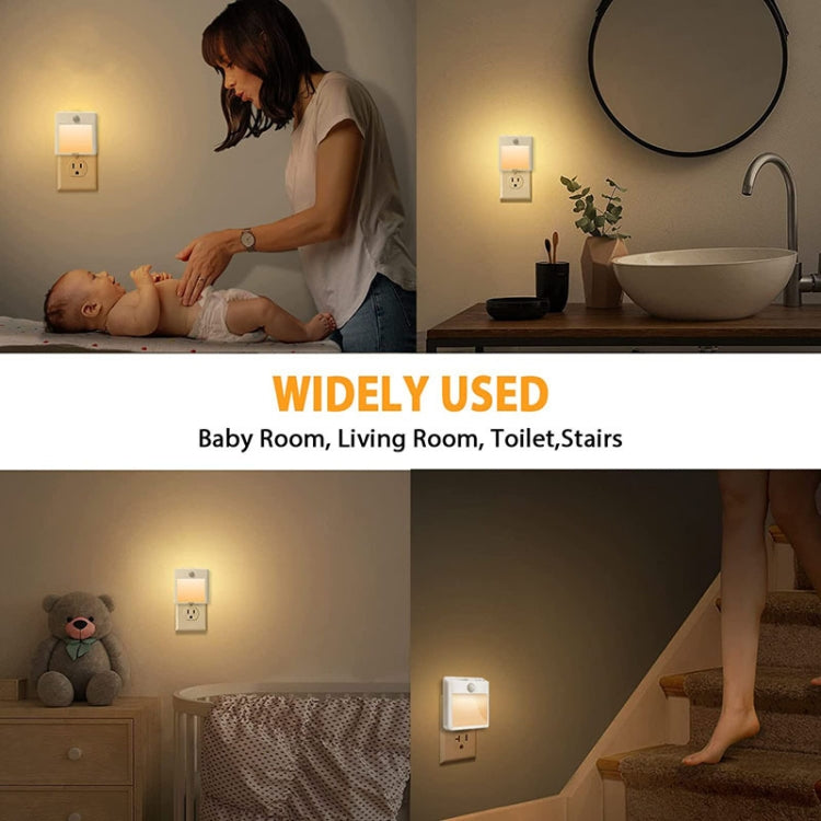 NL2101 Motion Sensor LED Night Light AC Plug Dimming Sleep Lights,Spec: Warm White US Plug by bashfashion