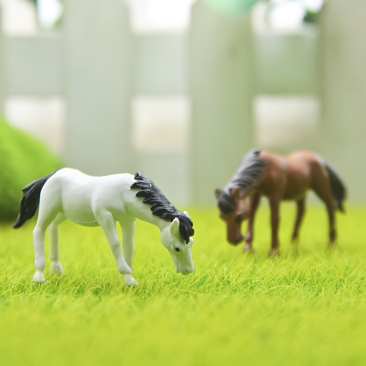 Horse Figure DIY Micro-landscape Landscaping Doll Desktop Decoration Ornaments(Coffee) by bashfashion