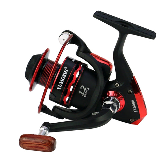 YUMOSHI JX5000 Wooden Handlebar Metal Head Fishing Reel Spinning Wheel by YUMOSHI