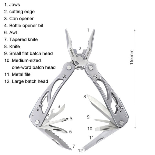 RDEER RT-2338 Multifunctional Pliers Folding Knife Outdoor Home Emergency Tool by RDEER