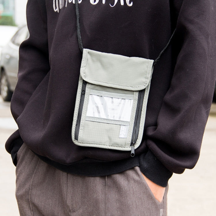 Anti-RFID Document Bag Card Radiation-proof Hanging Neck Chest Bag(Black) by bashfashion