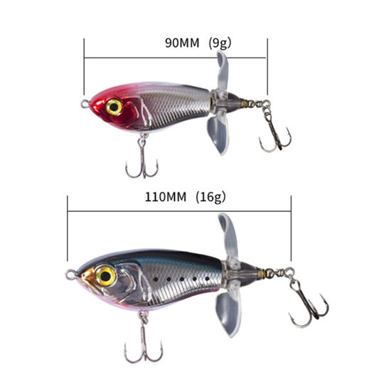 DF080 16g Double Paddle Tractor Surface Tether Roadrunner Fake Lure Long-distance Casting Lure(Transparent Brown) by bashfashion