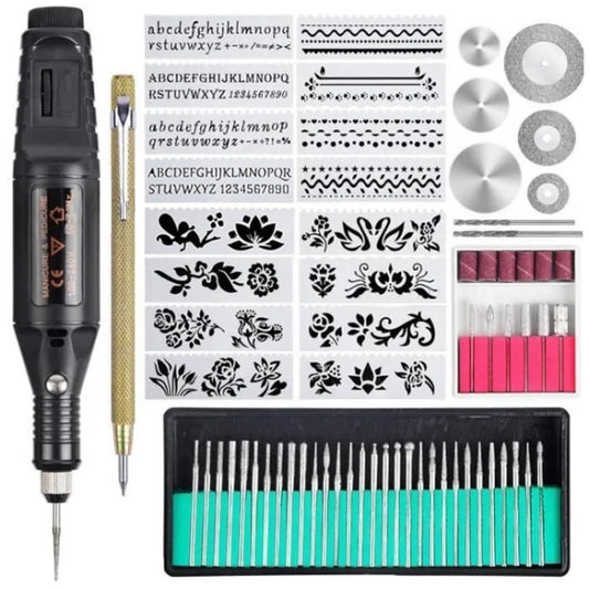 70pcs/set Mini Electric Speed Adjustable Engraving Pen Micro Electric Drill(US Plug) by bashfashion