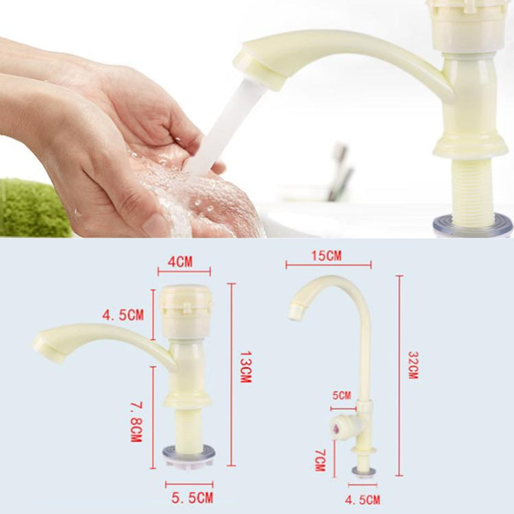 Plastic Kitchen Single Cold Sink Faucet Vertical Faucet, Specification: Hand Wheel by bashfashion