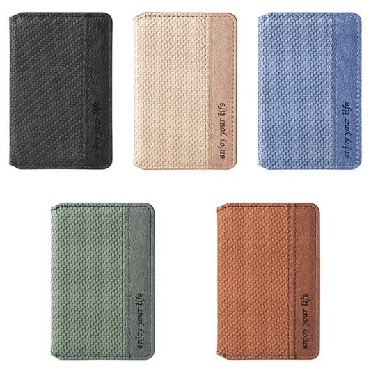 Multifunctional Mobile Phone Back Sticker Card Bag with Bracket Function(Khaki Apricot) by bashfashion