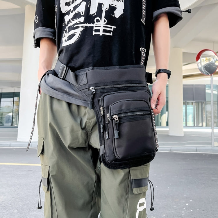 Outdoor Motorcycle Riding Waist And Leg Bag Man Multi Compartment Waist Pack(Camouflage Gray) by bashfashion