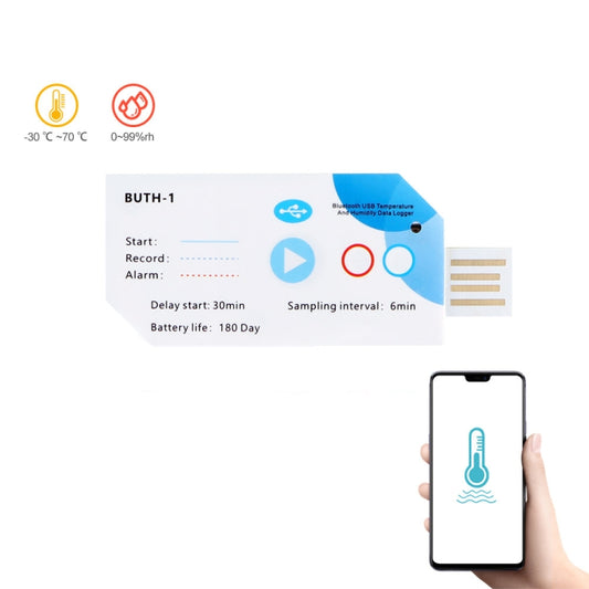 Temp013 Temperature Humidity Bluetooth APP Connect Medical Warehouse Cold Chain Transport USB Data Recorder by bashfashion