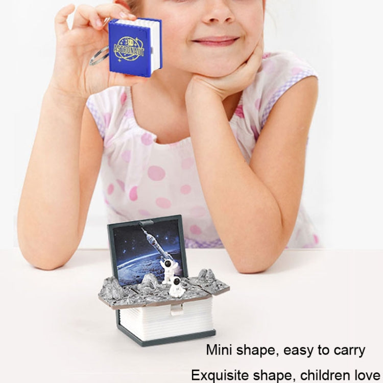 Stereo Folding Book Keychain Kids Educational Toys(Space Astronaut Blue) by bashfashion