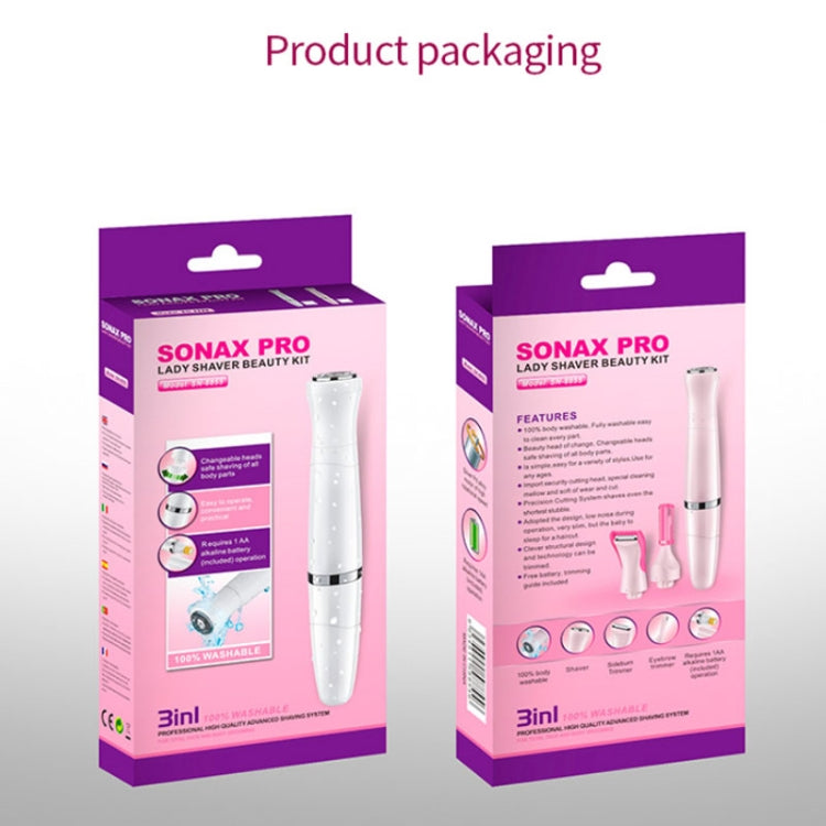 SONAX PRO SN-8855 3 In 1 Shaver Lady Electric Hair Removal Instrument(Pink) by SONAX PRO
