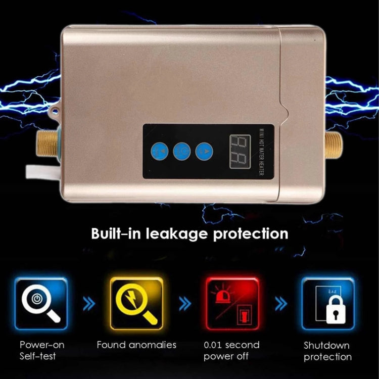 EU Plug 4000W Electric Water Heater With Remote Control Adjustable Temperate(Gold) by bashfashion