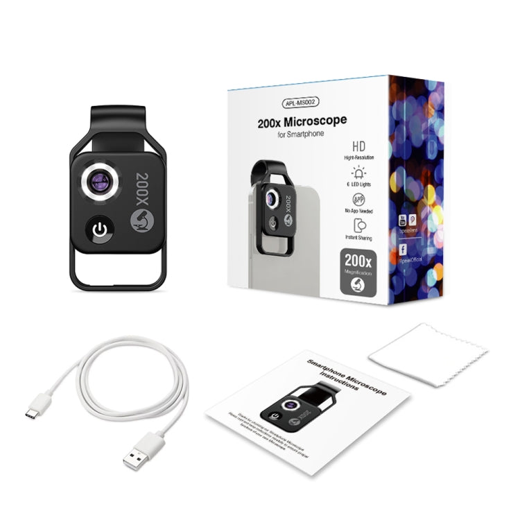 APEXEL APL-MS002CWH 200x High-Definition Children Science Education Microphone Lens With CPL(Black) by APEXEL