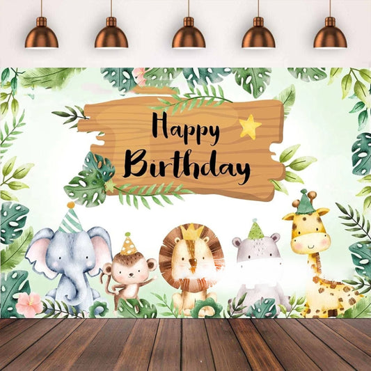 150x100cm Animal Kids Birthday Party Backdrop Cloth Tapestry Decoration Backdrop Banner Cloth by bashfashion