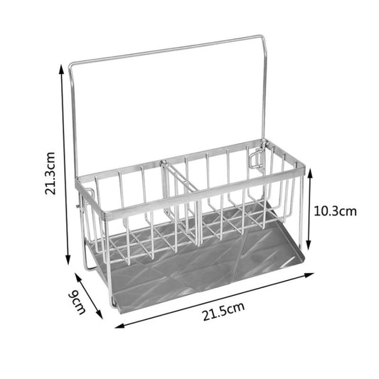 Stainless Steel Sponge Drainer Rack Multifunctional Storage Shelf, Style: Rag Model+Footbed by bashfashion