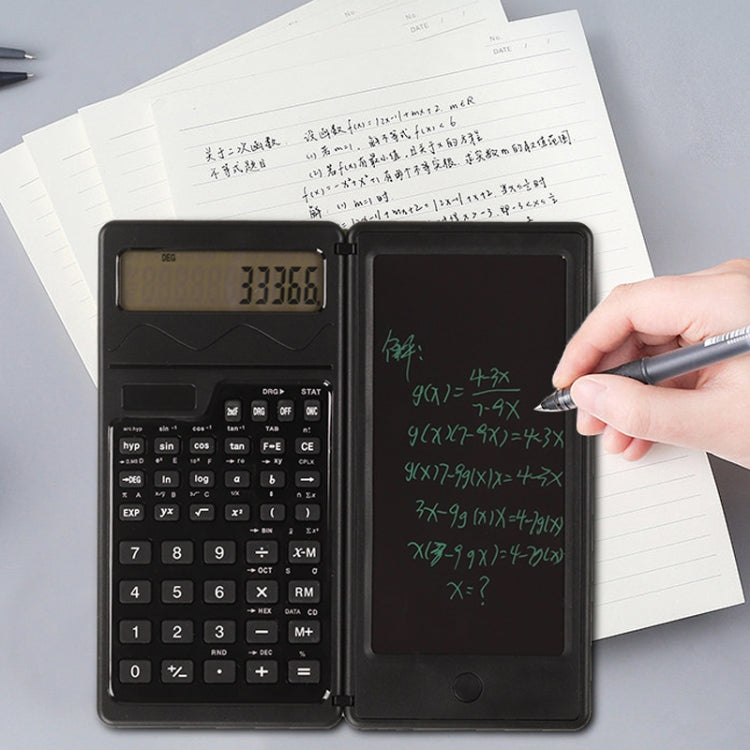 Solar Function Calculator Handwriting Pad 10 Digits Display Portable Handwriting Board(Black) by bashfashion