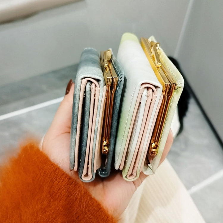 Ink Painting Elements Tri-fold Wallet Mini Portable Wallet(Purple Pink) by bashfashion