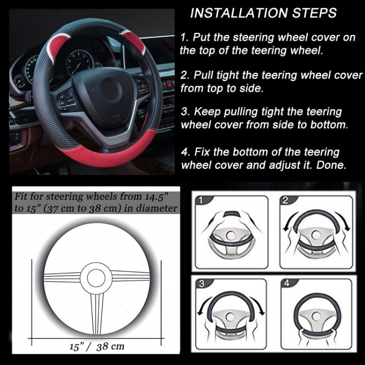 38cm Cute Rabbit Women Cartoon Car Steering Wheel Cover, Color: Round Black Rose Red by bashfashion