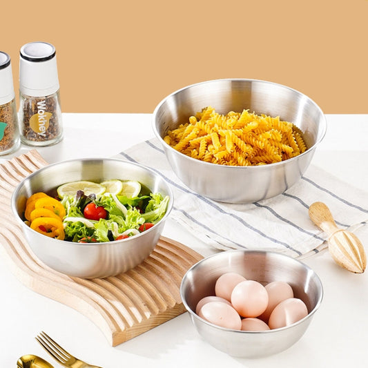 16cm 304 Stainless Steel Cooking Basin With Scale Thickening Mixing Basin Salad Bowl by bashfashion