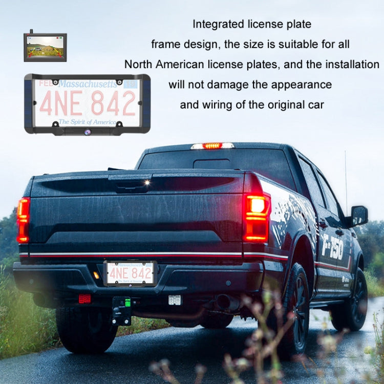 Solar Integrated License Plate Wireless Transmission Camera Reversing Display by bashfashion