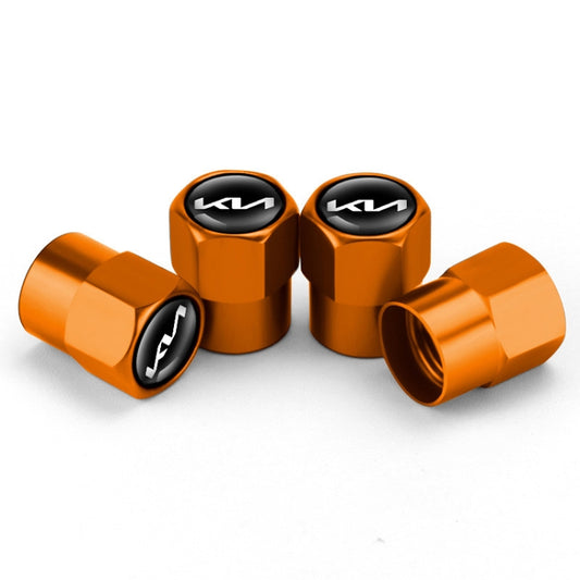 3sets/12pcs For KIA KN Car Tire Valve Core Decorative Metal Cap(Gold) by bashfashion