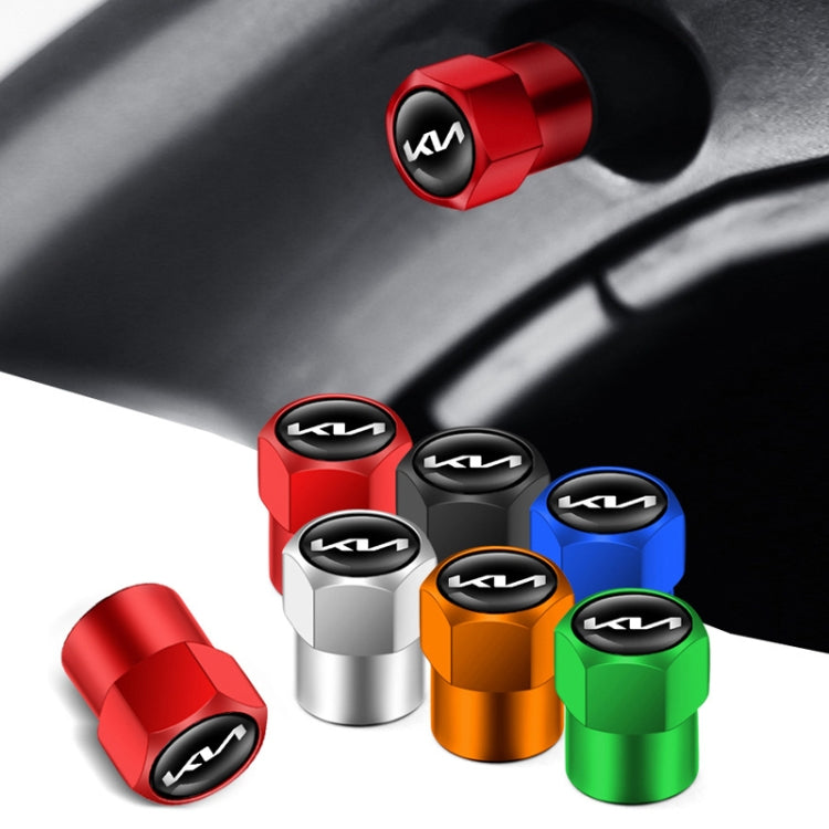 3sets/12pcs For KIA KN Car Tire Valve Core Decorative Metal Cap(Red) by bashfashion