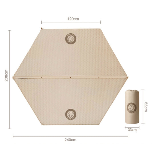 CSTUR D2250 Thickened Portable Camping Hexagonal Automatic Inflatable Mat Outdoor Picnic Moistureproof Mat, Thickness: 5cm (Khaki) by CSTUR